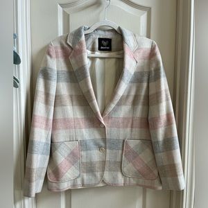 Panter Vintage Pastel Plaid Wool Blazer